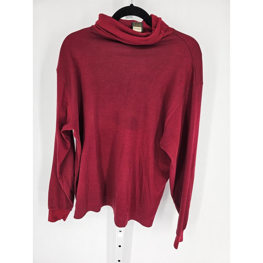 Cross Creek Women's Long Sleeve 100% Cotton Red Turtle Neck Sweater Size XL